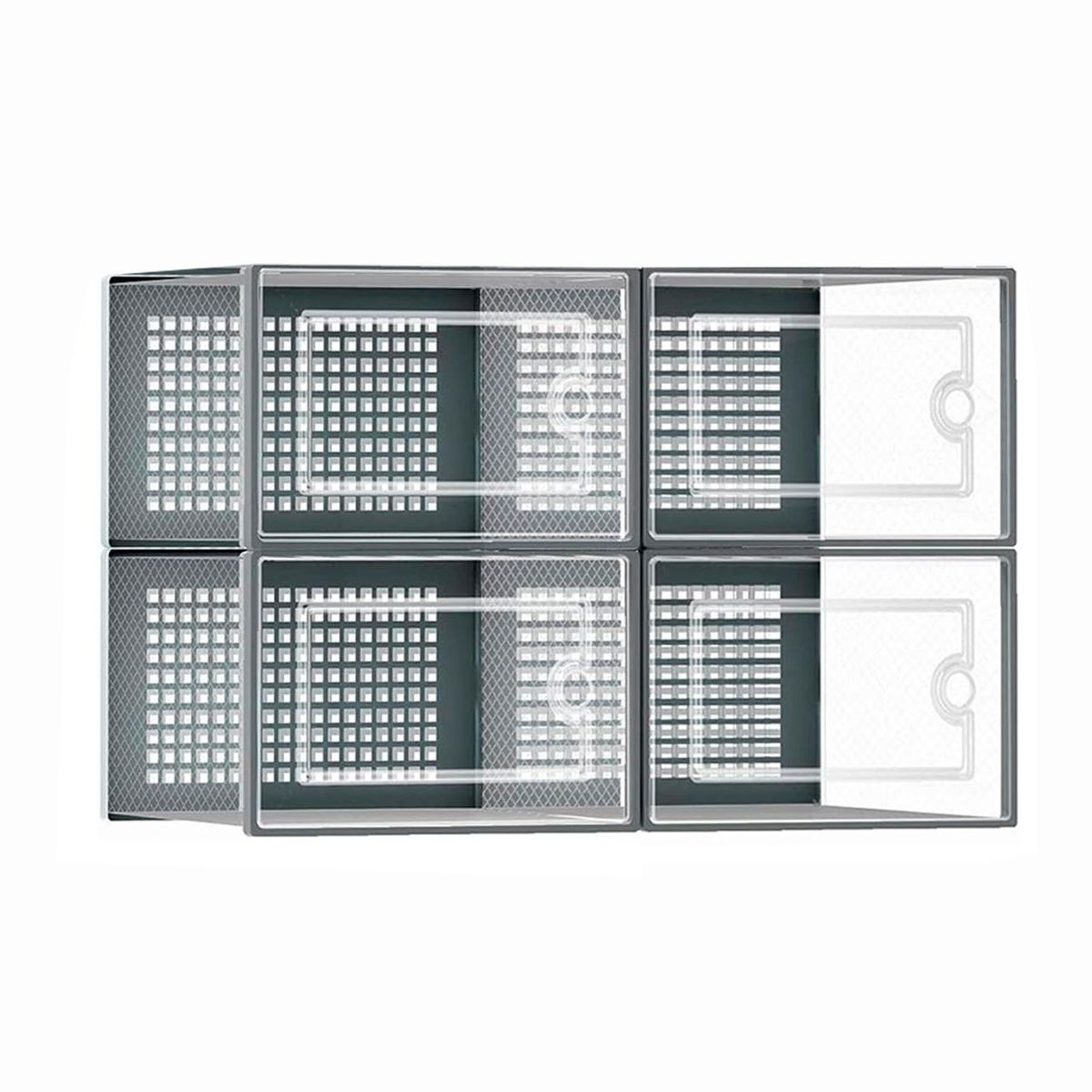 CASATUA - Caja Organizadora Zapatos Set X4 Banhaus Zapatero Apilable - Negro