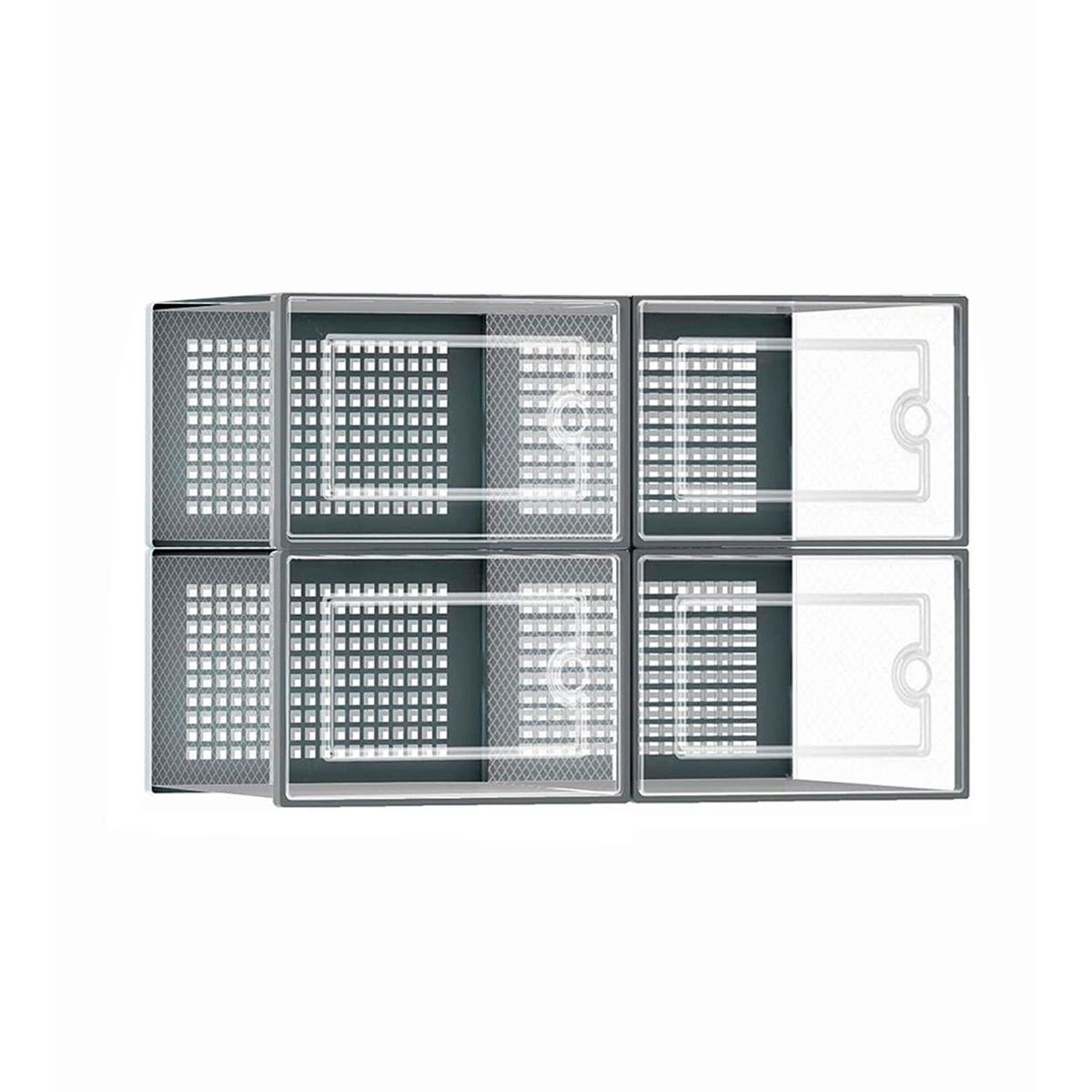 CASATUA - Caja Organizadora Zapatos Set X4 Banhaus Zapatero Apilable - Negro