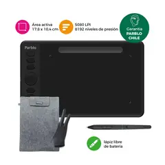 PARBLO - Tableta Gráfica Intangbo S Black Dial con Funda y Guante
