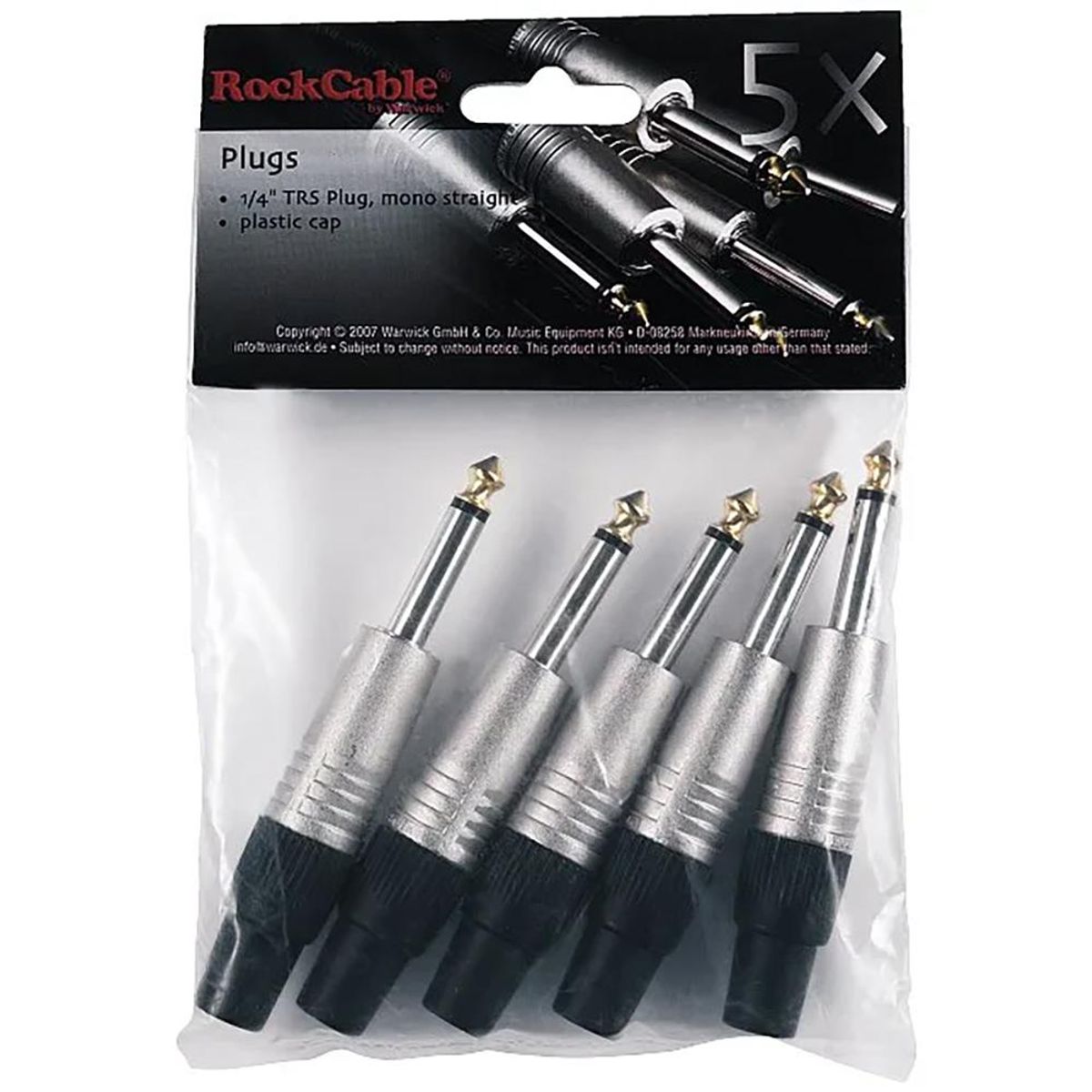 ROCKCABLE - RCL10002P CONECTOR PLUG 1/4 MONO SET 5 PCS ROCKCABLE