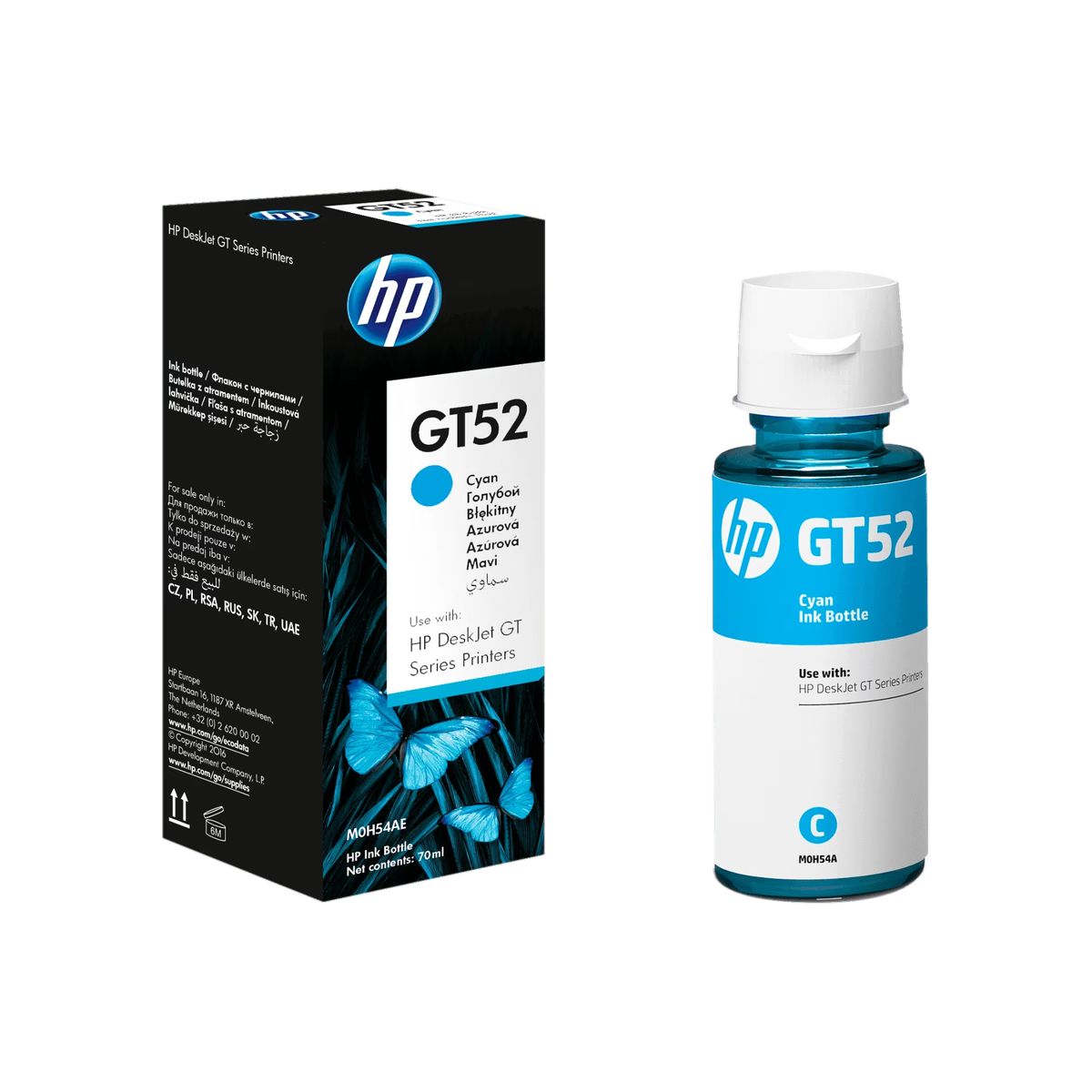HP - Botella de Tinta HP GT52 8000 páginas Cyan Original HP