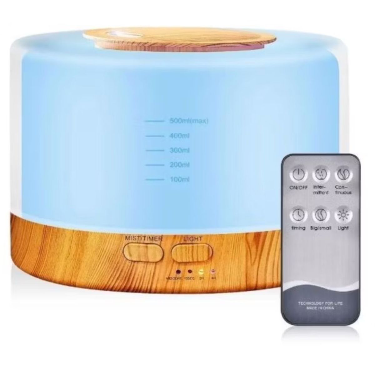 GENERICO - HUMIDIFICADOR DIFUSOR AROMATERAPIA 500 ML 7 COLORES