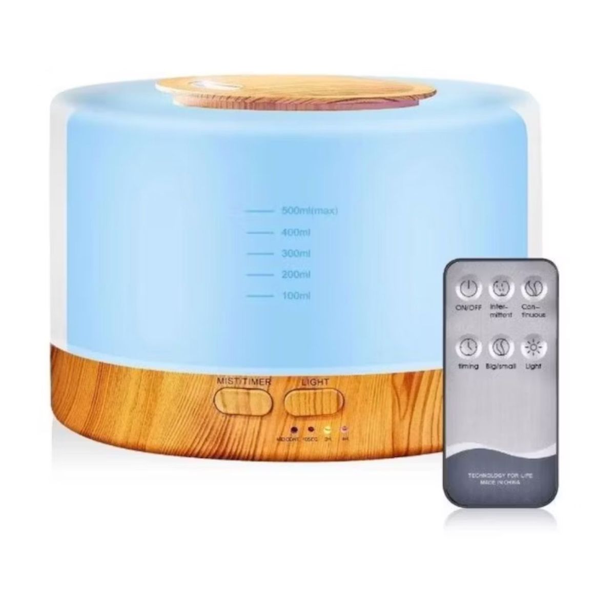 GENERICO - HUMIDIFICADOR DIFUSOR AROMATERAPIA 500 ML 7 COLORES