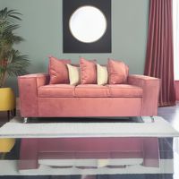 SOFA ROSES 3 CUERPOS ROSA FELPA