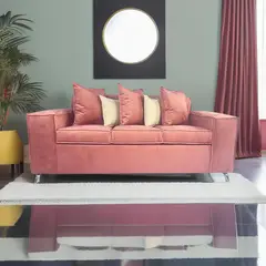 RUZAM MOBEL - SOFA ROSES 3 CUERPOS ROSA FELPA