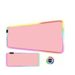 GENERICO - Mouse Pad Gamer Led Rgb Usb 80x30cm Rosado