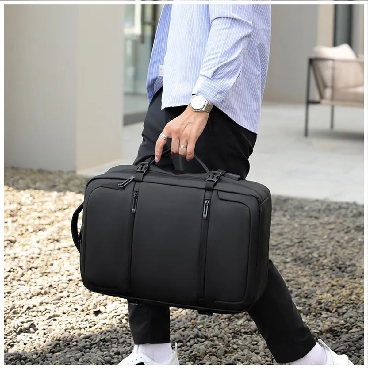 GENERICO - Mochila Multifuncional de Viaje impermeable con puerto USB 37 Litros