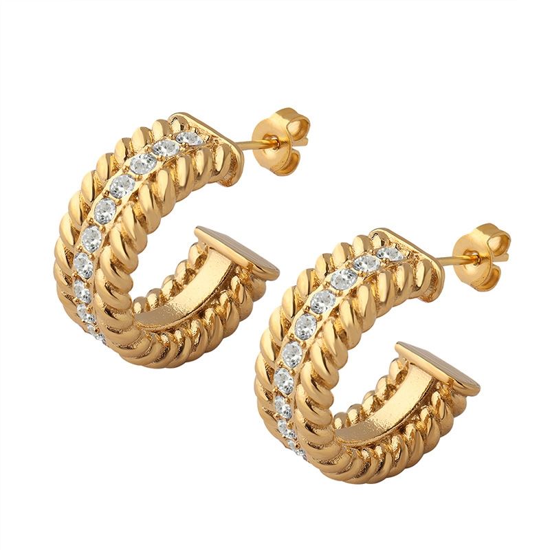 LUX JOYAS - Aros Baño Oro Amarillo 18k Media Argolla Circones