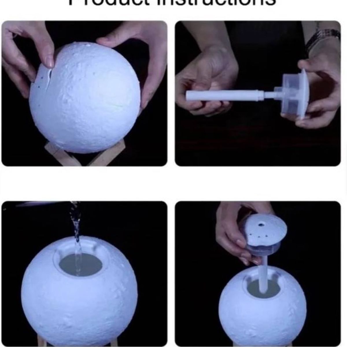 GENERICO - Humidificador Lámpara Luna 3d Difusor Aroma 3 Colores 800ml