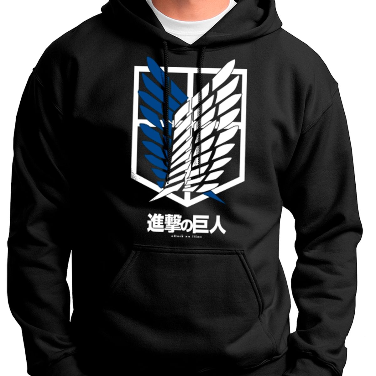 GENERICO - Poleron canguro con capucha estampado Attack on Titan