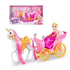 SPARKLE GIRLZ - Playset muñeca princesa con carruaje y