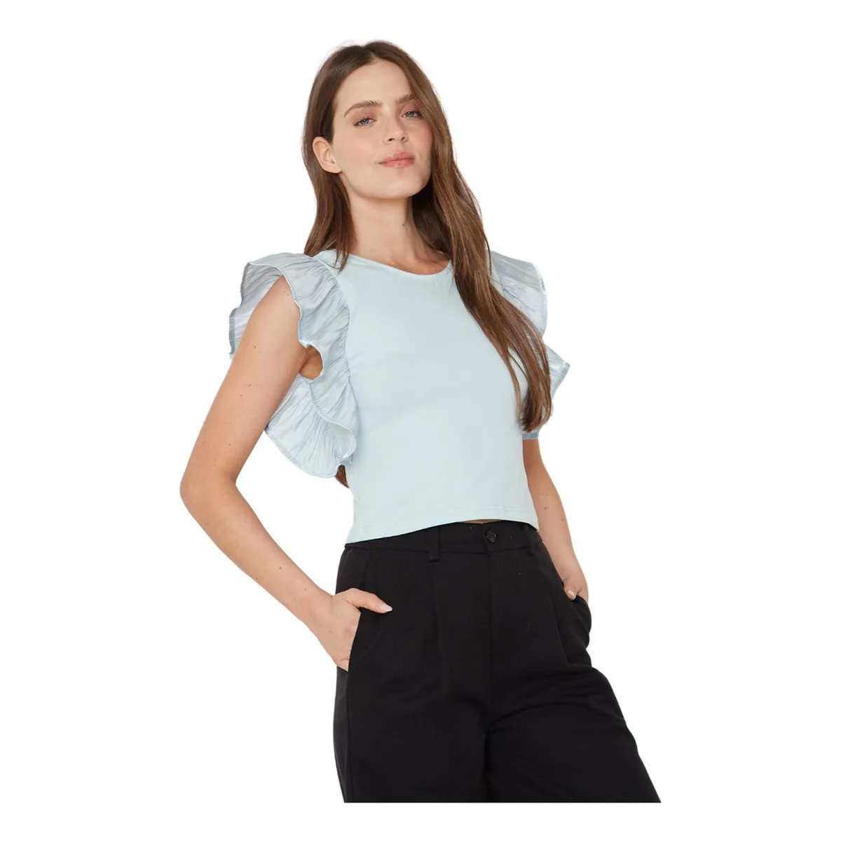 JACINTA TIENDA - Polera Olimpia verano bright II celeste Jacinta Tienda