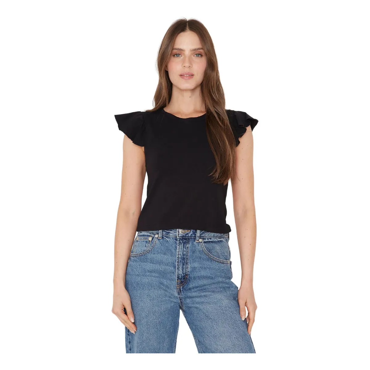 JACINTA TIENDA - Polera Gracia alitas III negra Jacinta Tienda