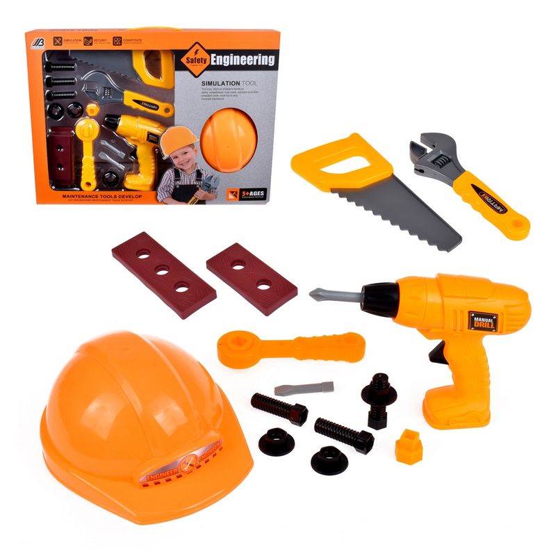 ANSALDO - Set Herramientas De Construccion Con Taladro Y Casco