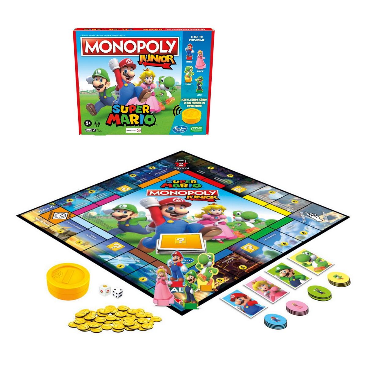 MONOPOLY - Juego de mesa Monopoly Junior Super Mario edición infantil