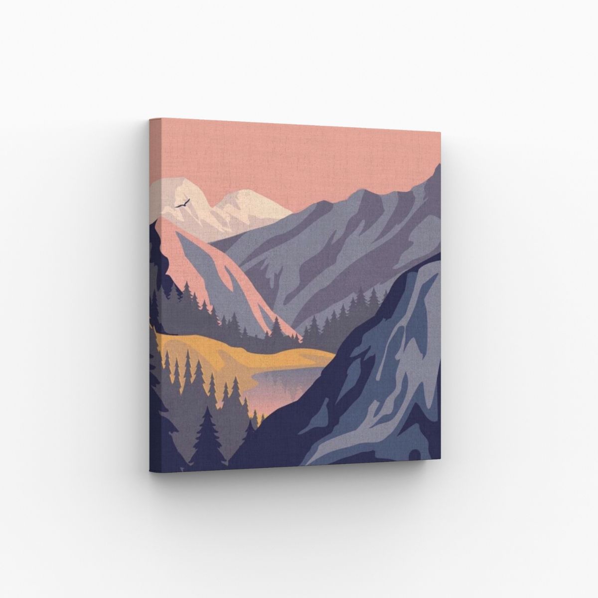 GENERICO - Pintura con números Paisaje de montaña 20x20cm en bastidor - Painting by numbers