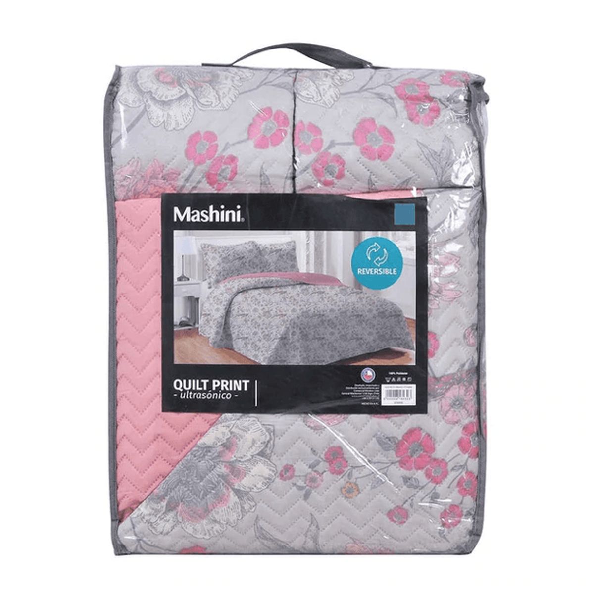 MASHINI - Quilt Microfibra Estampado 1.5 Plazas Hatillo