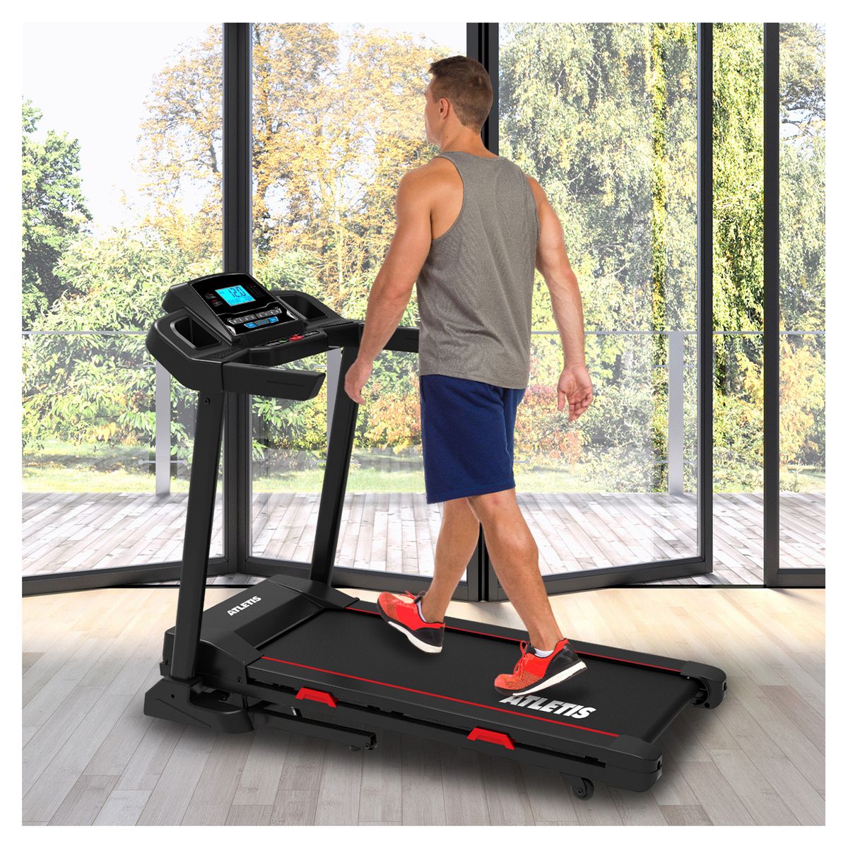 ATLETIS - Trotadora Eléc AT M900 Plus Inclinación Automática LCD Bluet