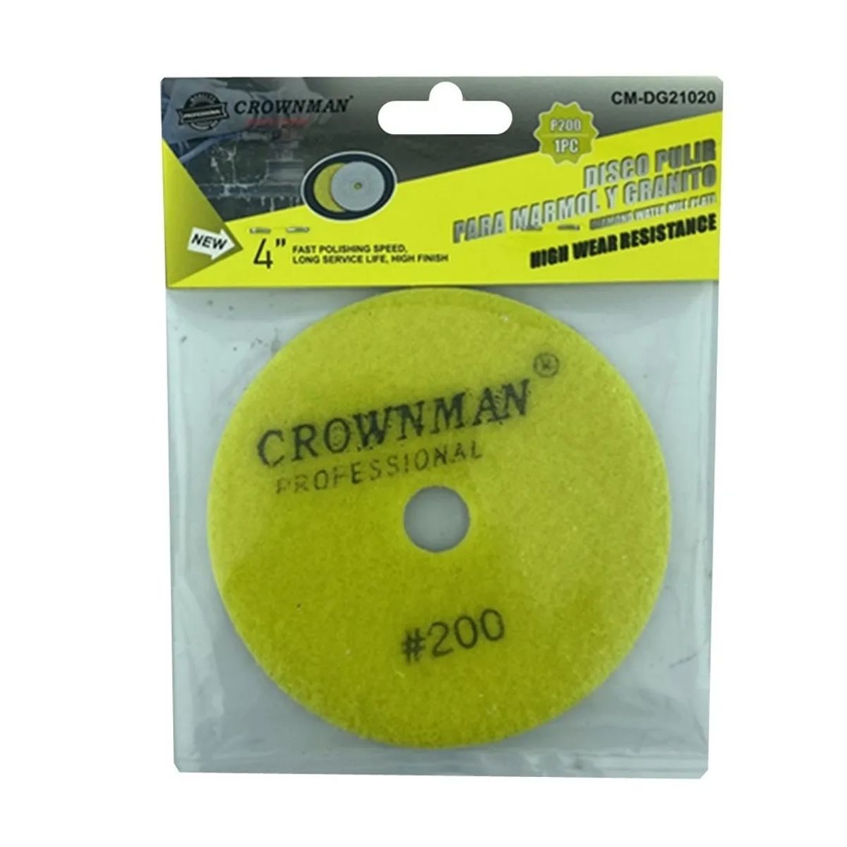 GENERICO - Disco Lija Para Pulir Marmol Granito 4 Pulgadas Crownman grano 200