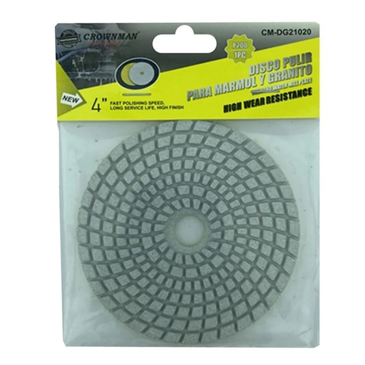 GENERICO - Disco Lija Para Pulir Marmol Granito 4 Pulgadas Crownman grano 200