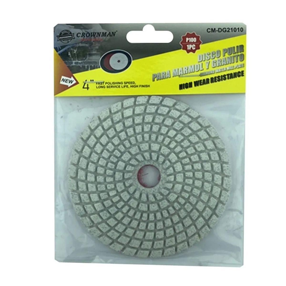 GENERICO - Disco Lija Para Pulir Marmol Granito 4 Pulgadas Crownman grano 100