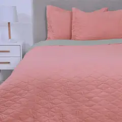 MASHINI - Quilt Bicolor Liso King Gris Coral