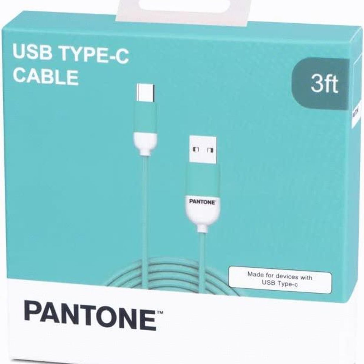 OEM -  Cable Tipo-C Acordonado 1M Pantone MultiPlataformas Turquesa