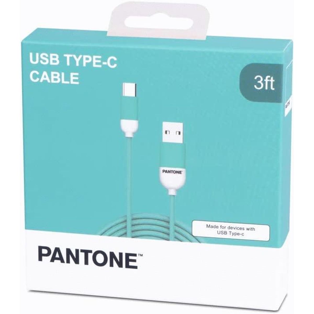 OEM -  Cable Tipo-C Acordonado 1M Pantone MultiPlataformas Turquesa