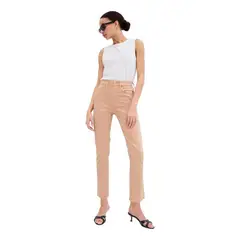 GAP - Jeans Slim Tiro Alto Con Washwell Beige