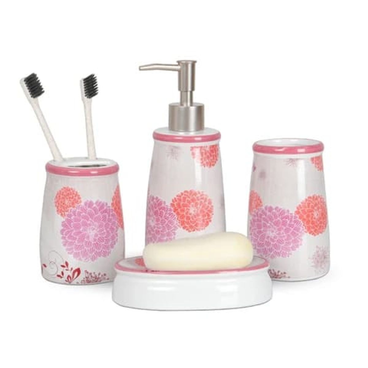 GENERICO - Set De Baño 4 Piezas Portacepillos Pasta Jaboneras & Vaso