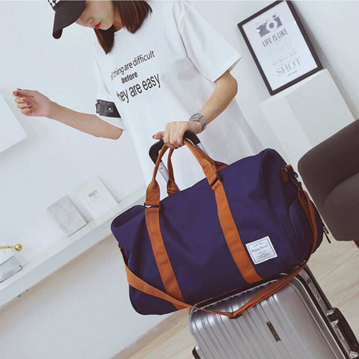 IMPORTCLICK - Bolso De Viaje Deporte Gimnasia 35L Azul