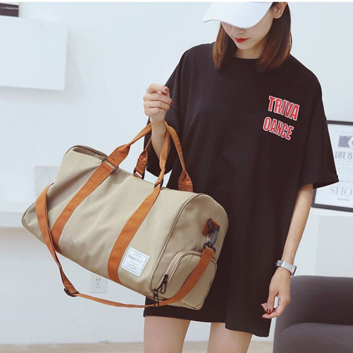 IMPORTCLICK - Bolso De Viaje Deporte Gimnasia 35L Caqui