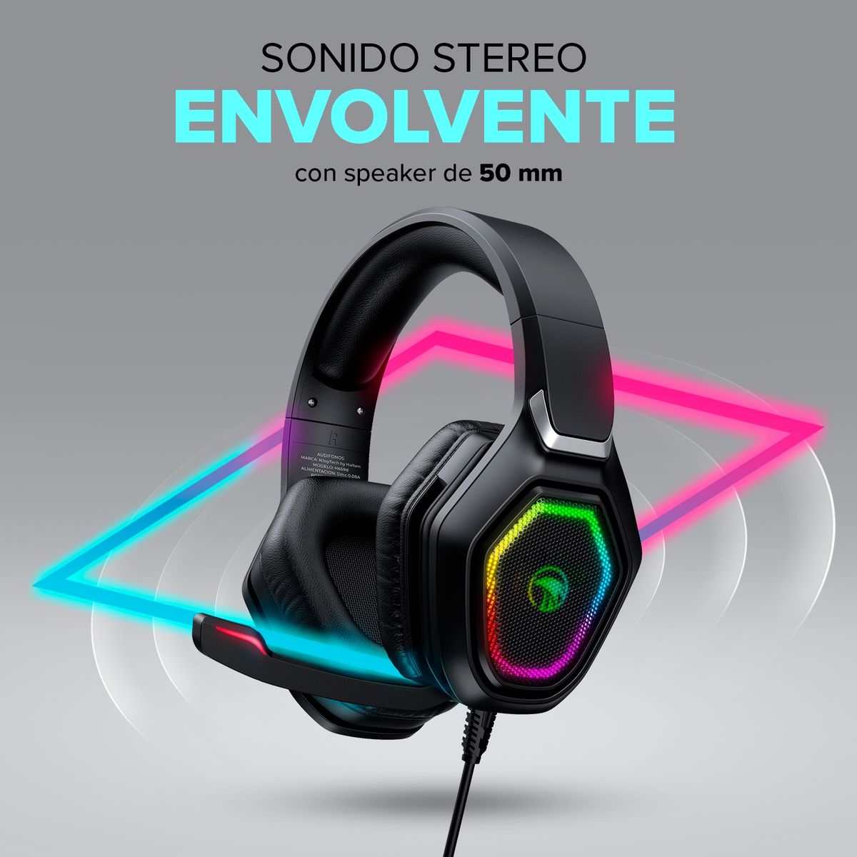 NJOY TECH - Audífonos Gamer NjoyTech con Micrófono e Iluminación RGB