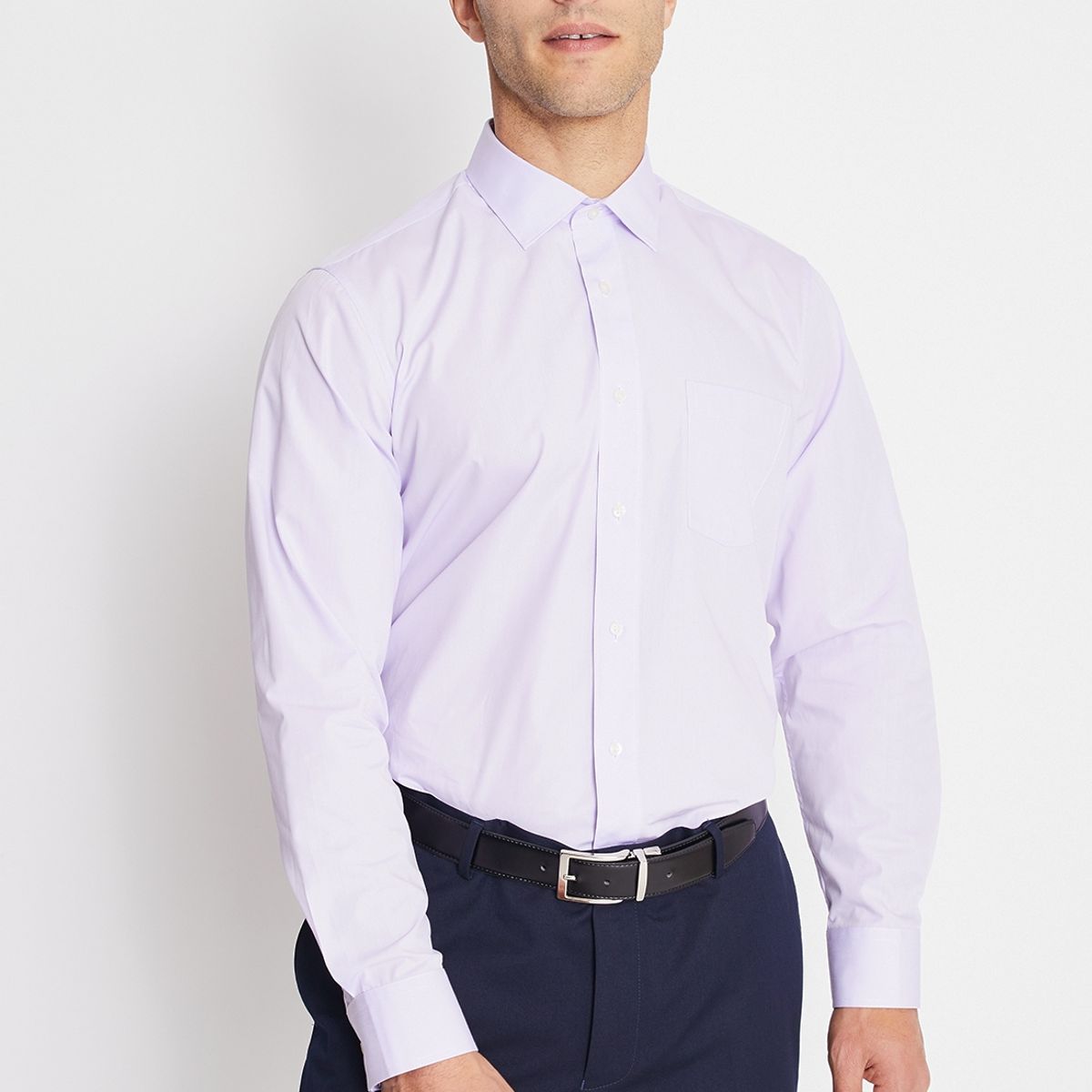 MAVIANNI - Camisa Formal Hombre Regular Poplin Lila Mavianni