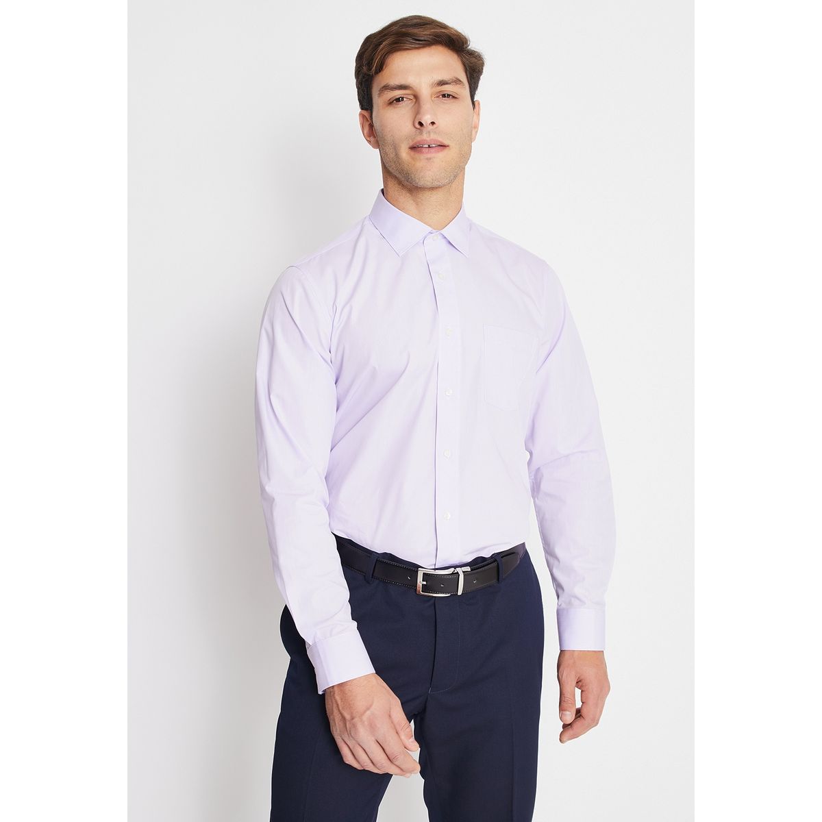MAVIANNI - Camisa Formal Hombre Regular Poplin Lila Mavianni