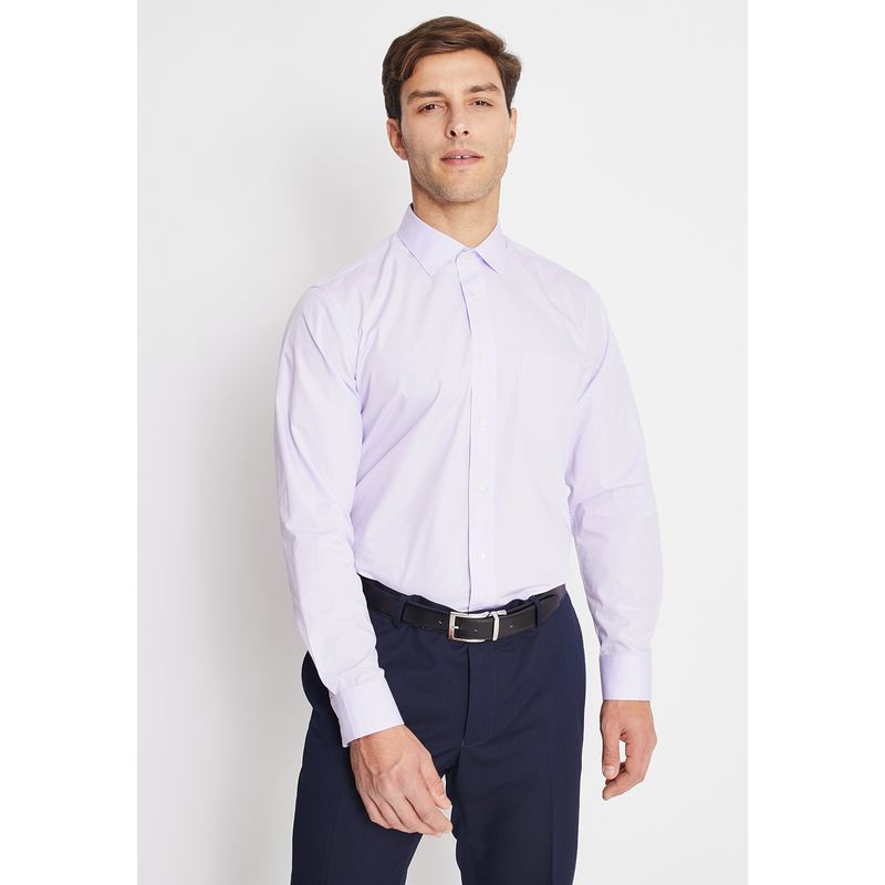 MAVIANNI - Camisa Formal Básica Lisa Regular Poplin Lila