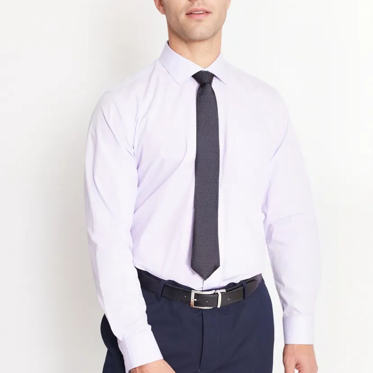 MAVIANNI - Camisa Formal Hombre Regular Poplin Lila Mavianni