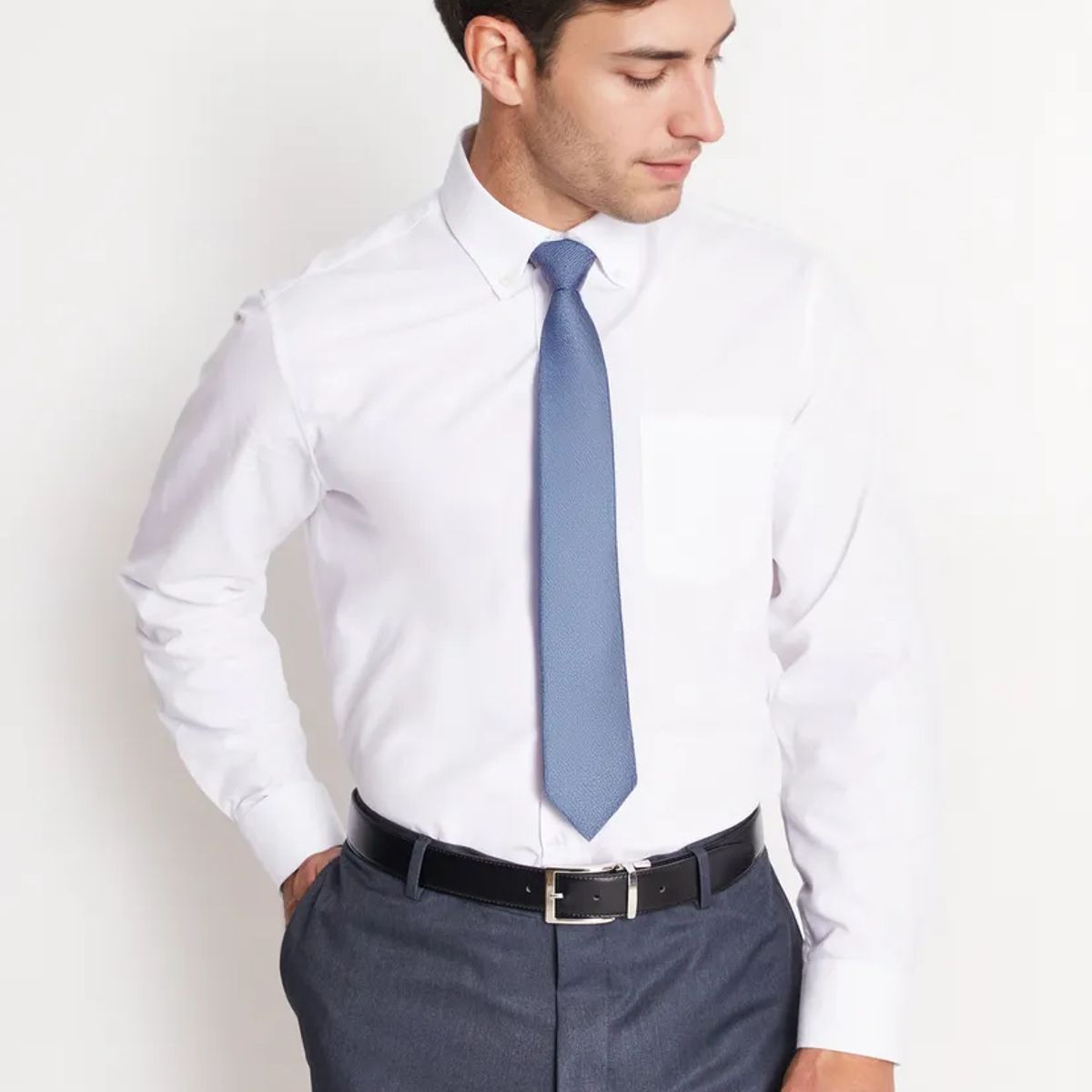 MAVIANNI - Camisa Formal Hombre Regular Oxford Blanco Mavianni