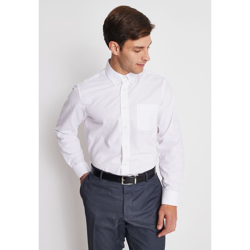 MAVIANNI - Camisa Formal Básica Oxford Regular Blanco