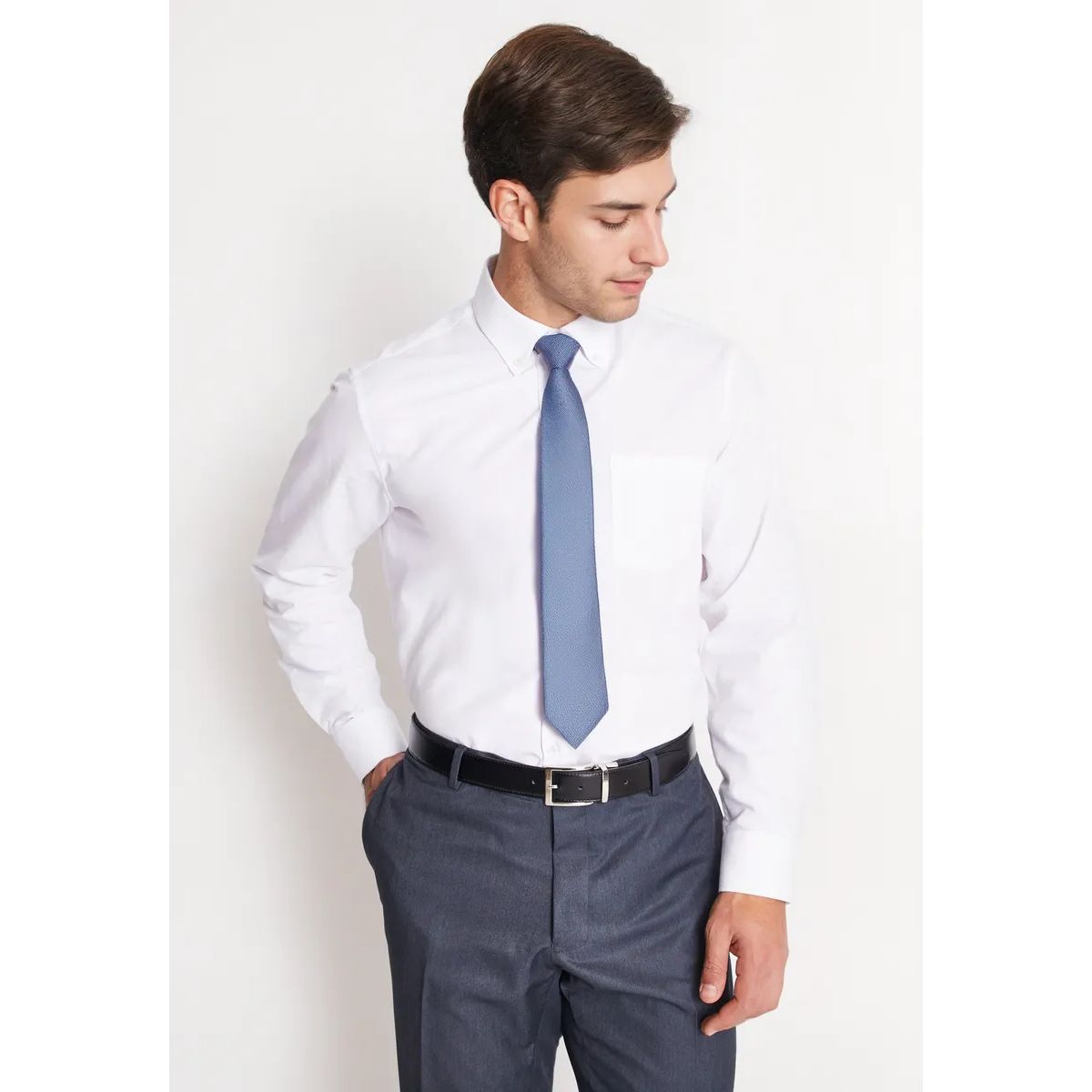 MAVIANNI - Camisa Formal Hombre Regular Oxford Blanco Mavianni