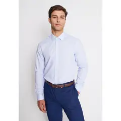 MAVIANNI - Camisa Formal Colección Slim Dobby Celeste