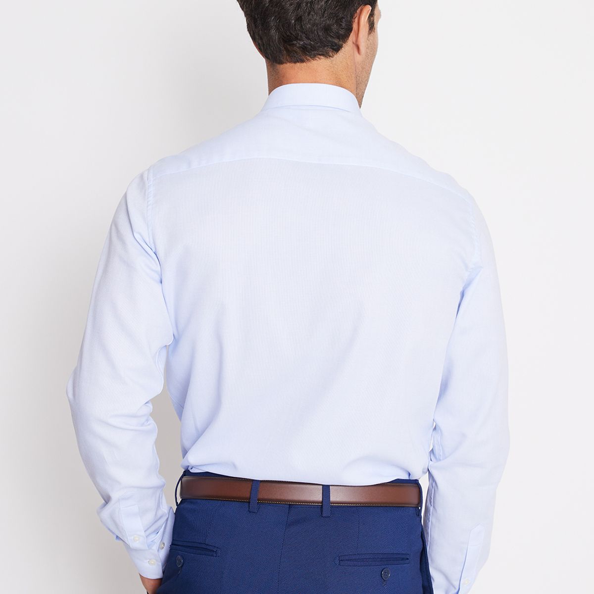 MAVIANNI - Camisa Formal Colección Slim Dobby Celeste
