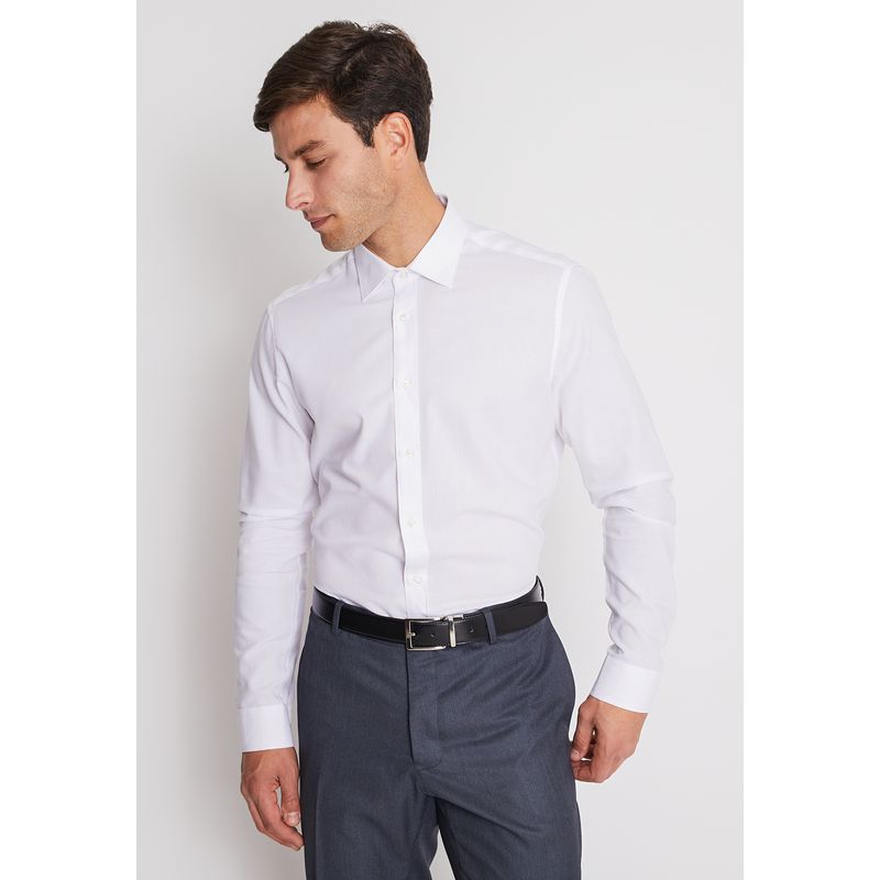 MAVIANNI - Camisa Formal Colección Slim Dobby Blanco