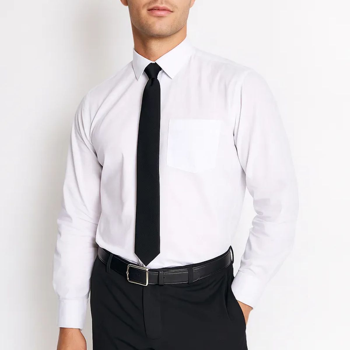 MAVIANNI - Camisa Formal Hombre Regular Poplin Blanco Mavianni