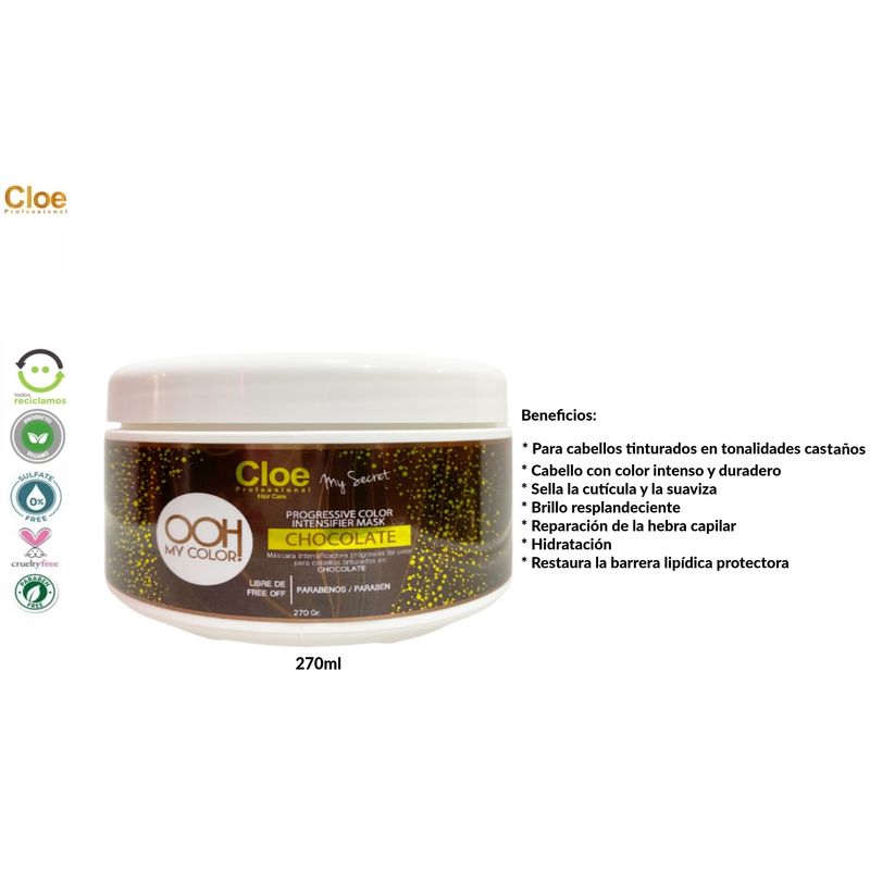 CLOE - Cloe Mascara Capilar Intensificadora Colores Castaños Chocolate..-