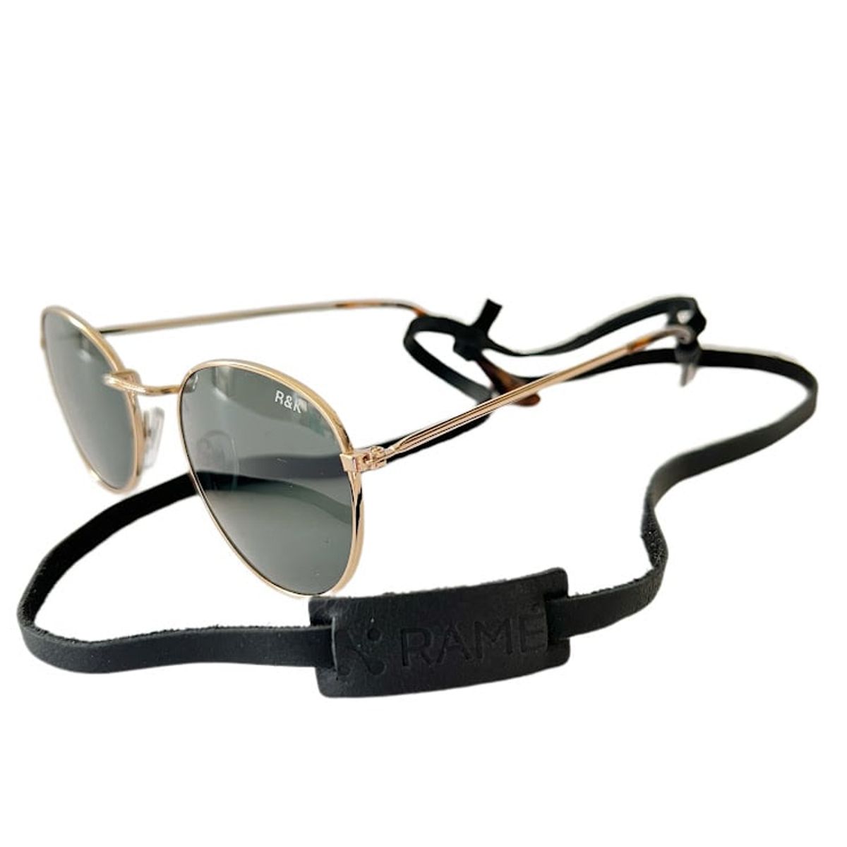 GENERICO - Strap anteojos cuero legitimo RAMÉ negro no incluye lentes