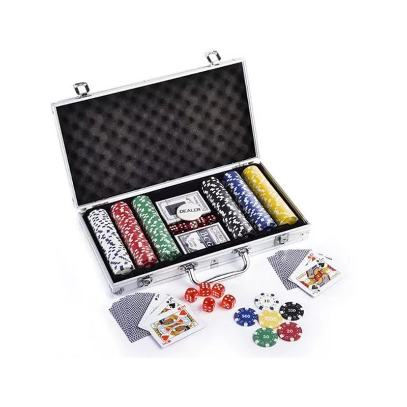 GENERICO - Set Poker Profesional 300 Fichas 11.5gr  Maleta Aluminio