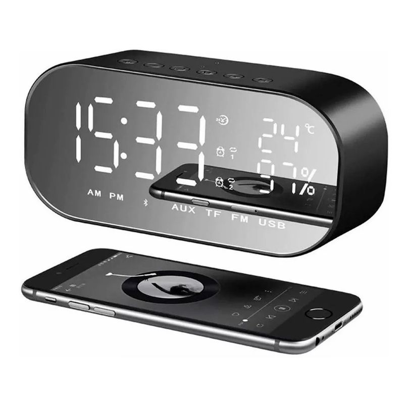 GENERICO - RELOJ DESPERTADOR DIGITAL LED CON BLUETOOTH