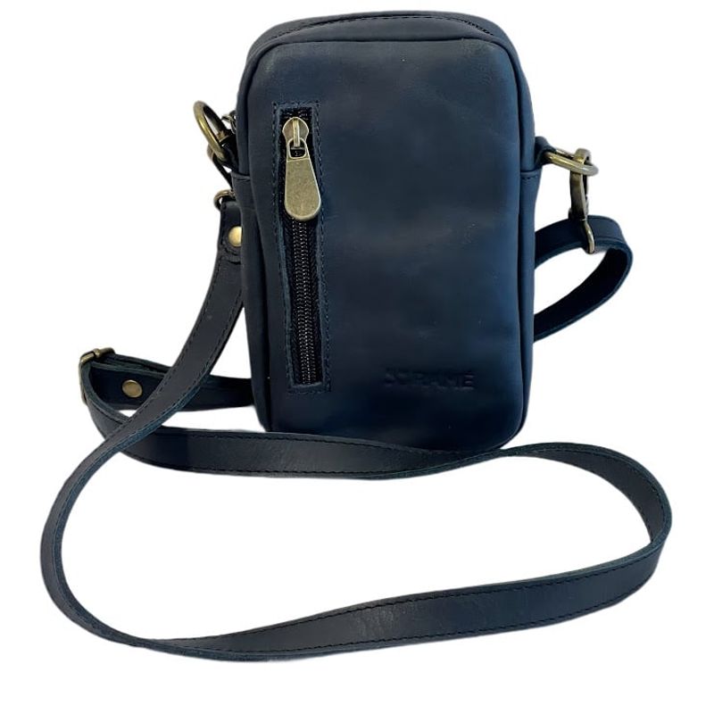 GENERICO - Cartera mini de cuero Legitimo RAMÉ Color negra UNISEX hecho en chile