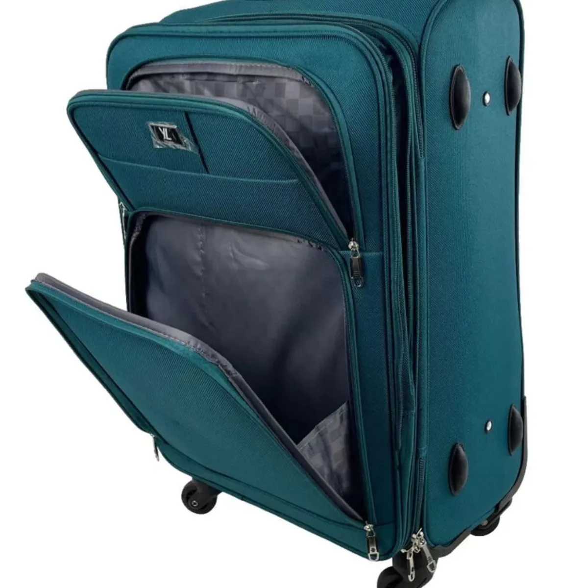 GENERICO - Set 3 Maletas Rigidas Ruedas 360 Negra Tela